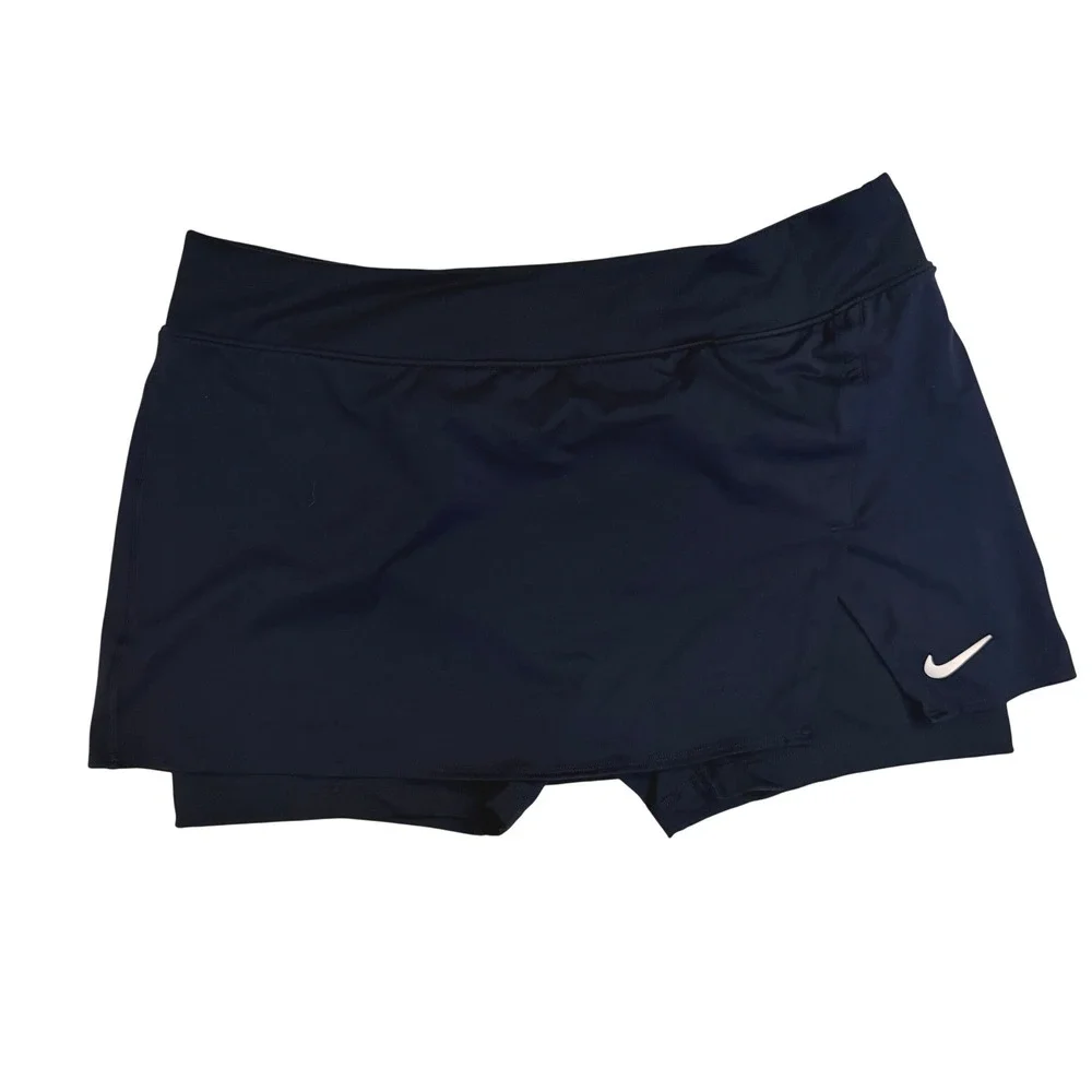 Nike Dri-FIT Slim Fit Skort Womens XL Navy Blue Excellent Tennis Pickleball